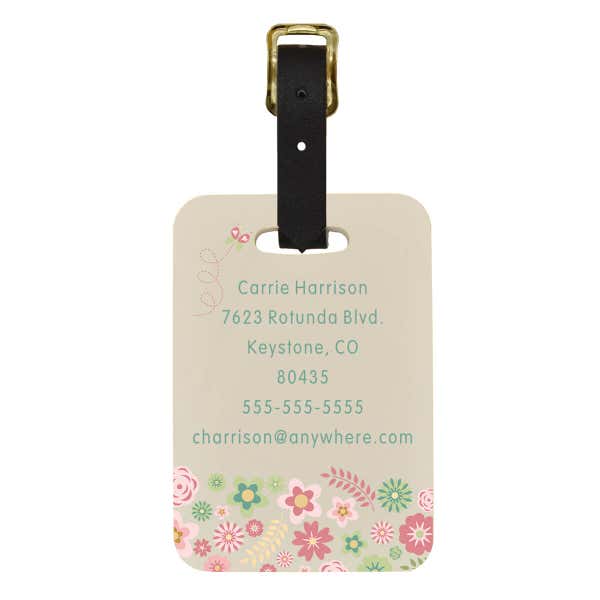 Floral Custom Luggage Tag