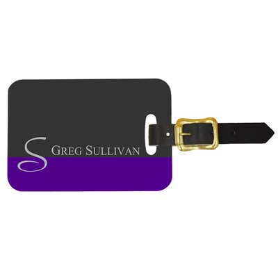 Custom Luggage Tag with Initial Monogram - Front