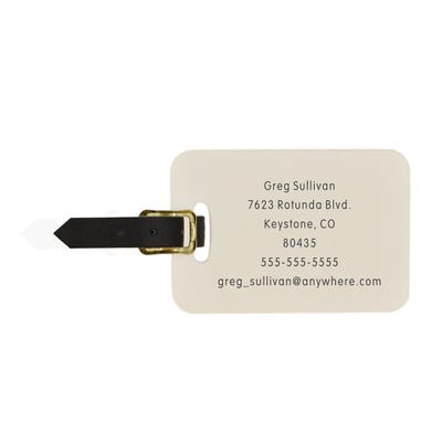 Custom Luggage Tag with Initial Monogram - alternate view