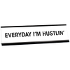 White desk plate with black custom text in black holder
