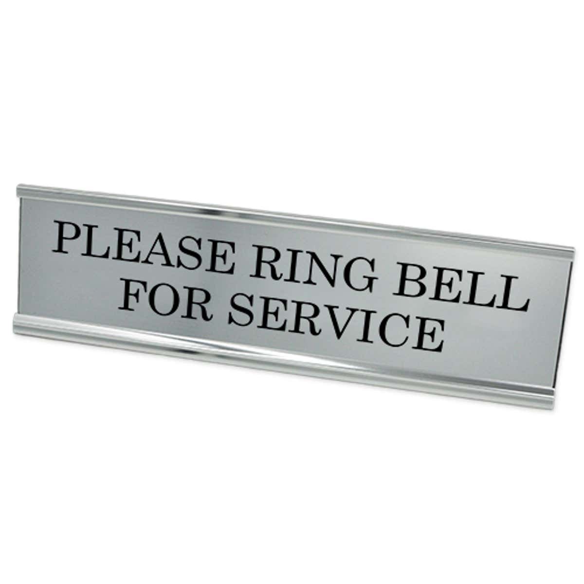 Please Ring Bell for Service Desk Plate | 2" x 8"