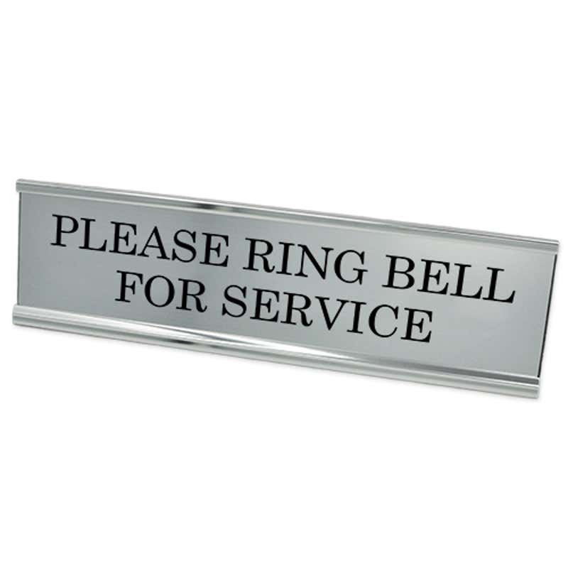 Please Ring Bell for Service Desk Plate | 2" x 8"