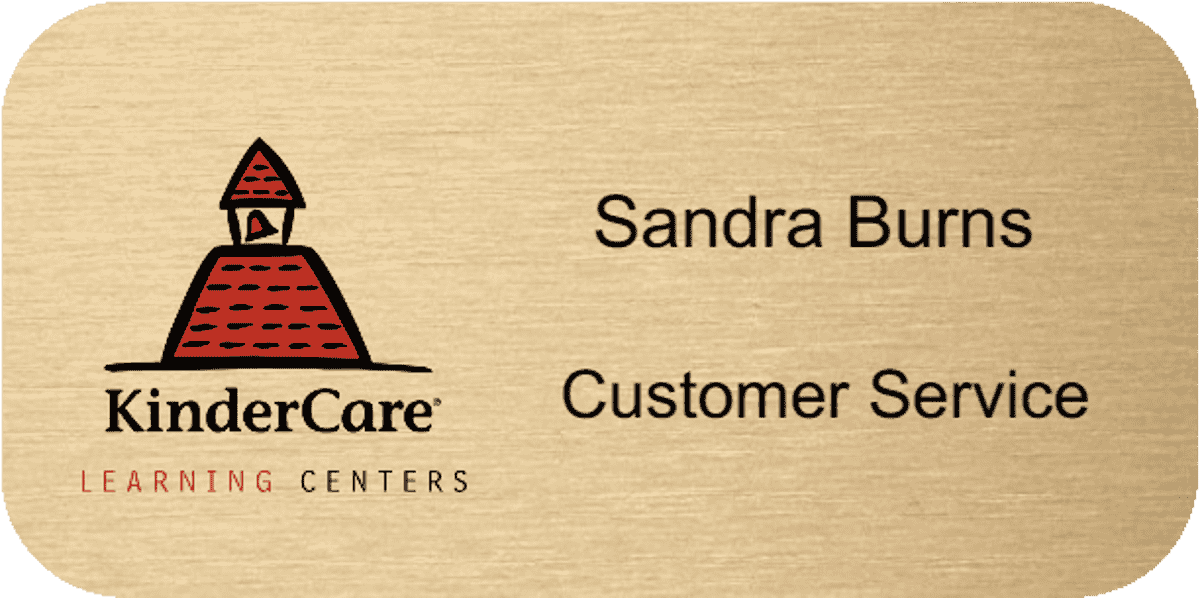 1.5x3 inch KinderCare Metal Name Badge