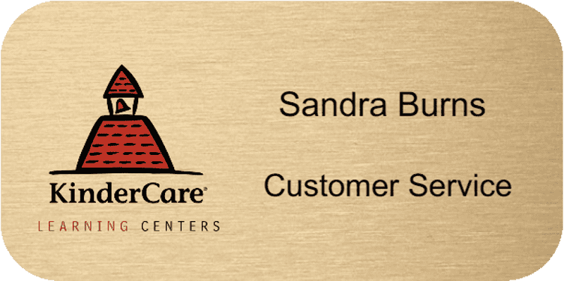1.5x3 inch KinderCare Metal Name Badge
