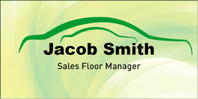 Absract Swoosh Car Dealer Name Tag