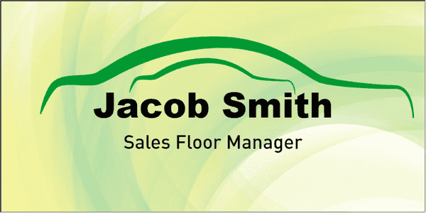 Car Dealer Abstract Name Tag 