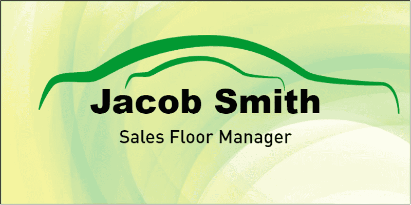 Absract Swoosh Car Dealer Name Tag
