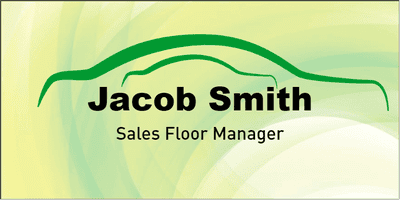 Absract Swoosh Car Dealer Name Tag