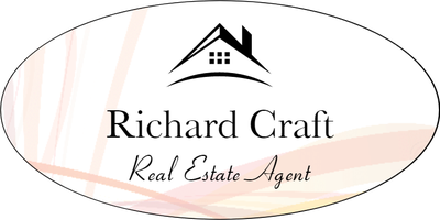 Abstract Centered Color Real Estate Name Tag