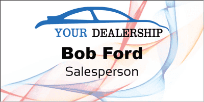 Abstract Color Car Dealer Name Tag