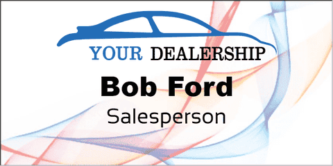 Car Dealer Abstract Full Color Name Tag