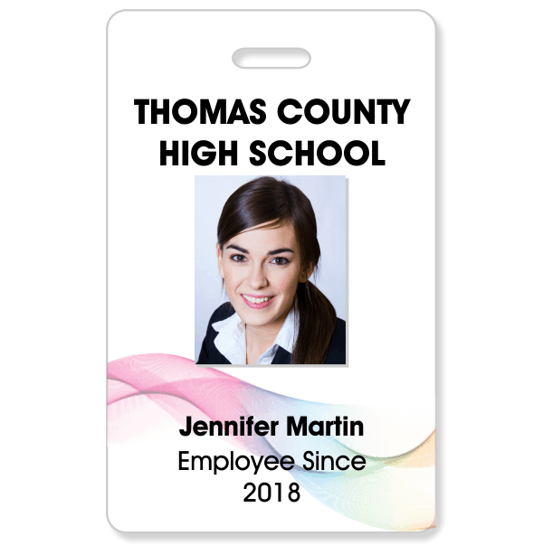 Abstract Rainbow Photo ID School Badge