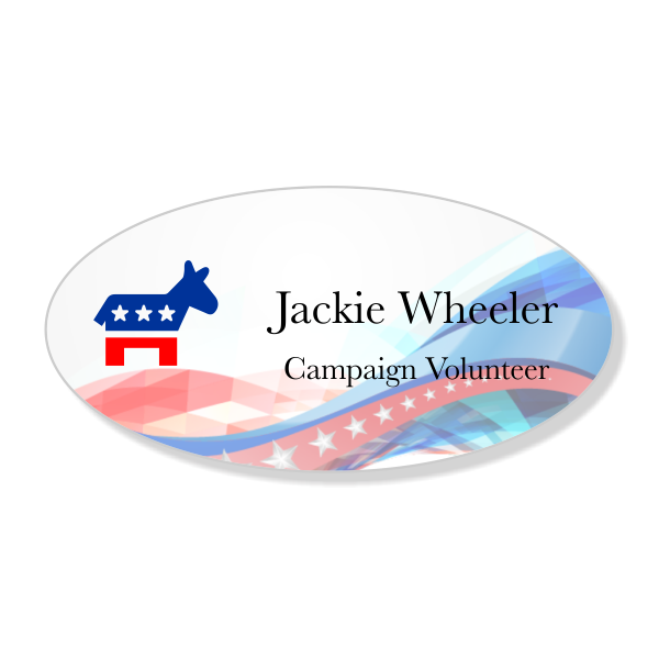 Democratic Plastic Name Tag
