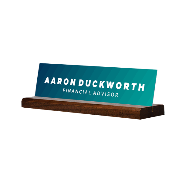 Gradient Blue Full Color Acrylic Desk Name Plate