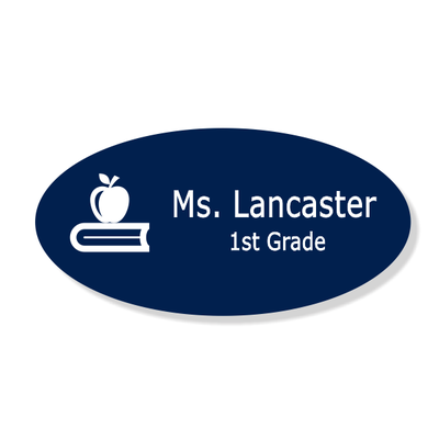 Teacher Oval 2 Line Name Badge B