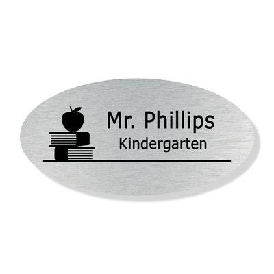 Teacher Oval 2 Line Name Badge A