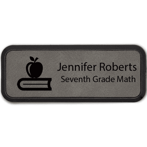 Teacher Framed Leatherette Name Tag