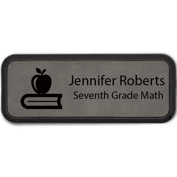 Teacher Framed Leatherette Name Tag