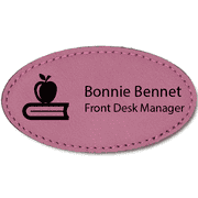 Teacher Leatherette Oval Name Tag