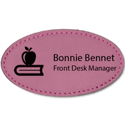 Teacher Leatherette Oval Name Tag