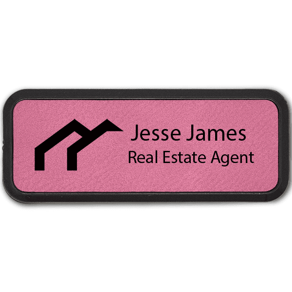 House Framed Leatherette Realtor Name Tag