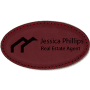 House Leatherette Oval Realtor Name Tag