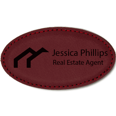 Arches Realtor Leatherette Oval Real Estate Name Tag