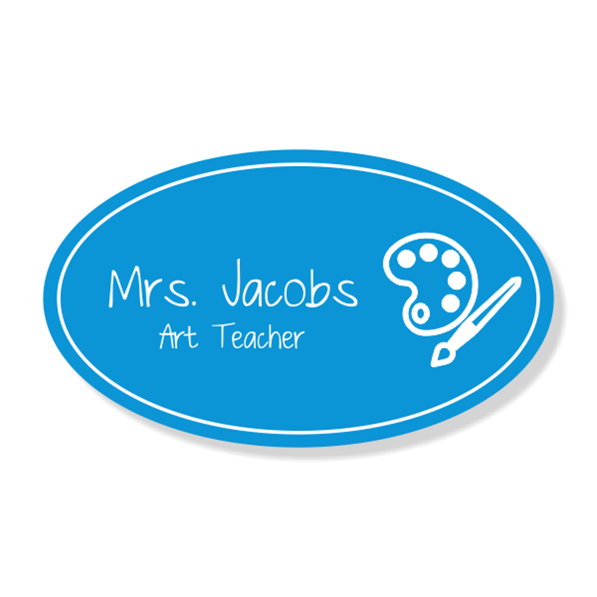 Art Teacher Oval School Name Tag