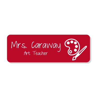 Art Teacher Rectangle 2 Line Name Badge A