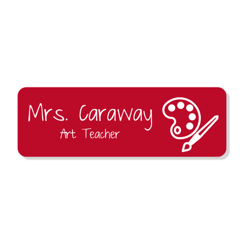 Art Teacher Rectangle School Name Tag