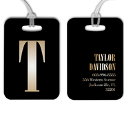Gold Lettering Monogram Luggage Tag