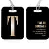 Gold Lettering Monogram Luggage Tag
