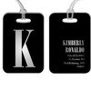 Silver Lettering Monogram Luggage Tag