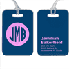 Traditional Monogram Lettering Luggage Tag