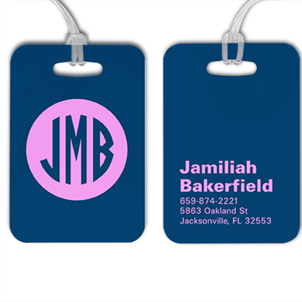 Traditional Monogram Lettering Luggage Tag