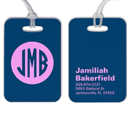 Traditional Monogram Lettering Luggage Tag