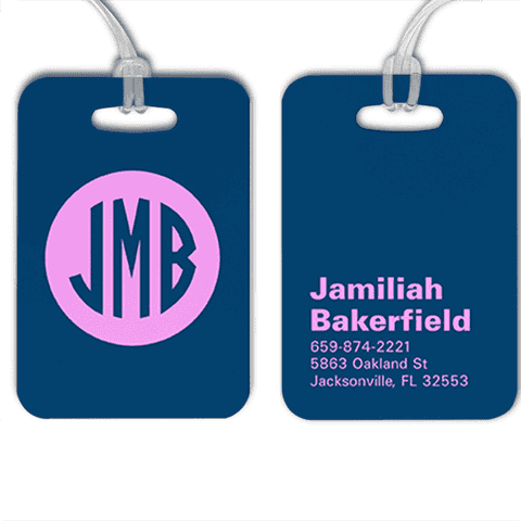 Traditional Monogram Lettering Luggage Tag