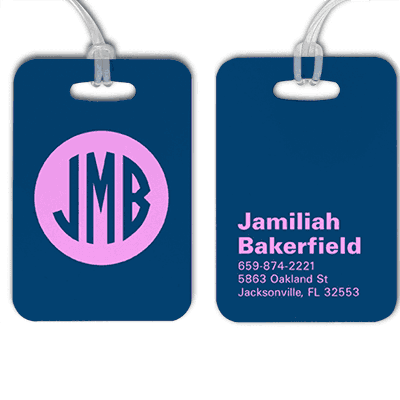 Traditional Monogram Lettering Luggage Tag