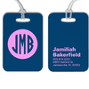 Traditional Monogram Lettering Luggage Tag