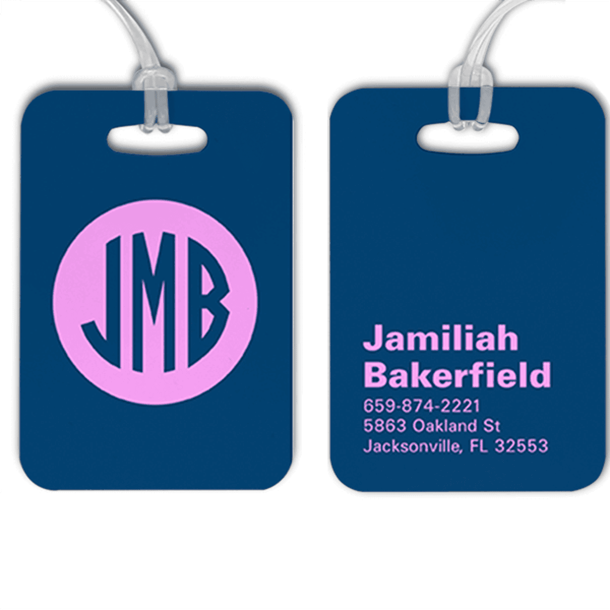Traditional Monogram Lettering Luggage Tag