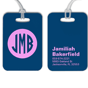 Traditional Monogram Lettering Luggage Tag