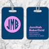 Traditional Monogram Lettering Luggage Tag