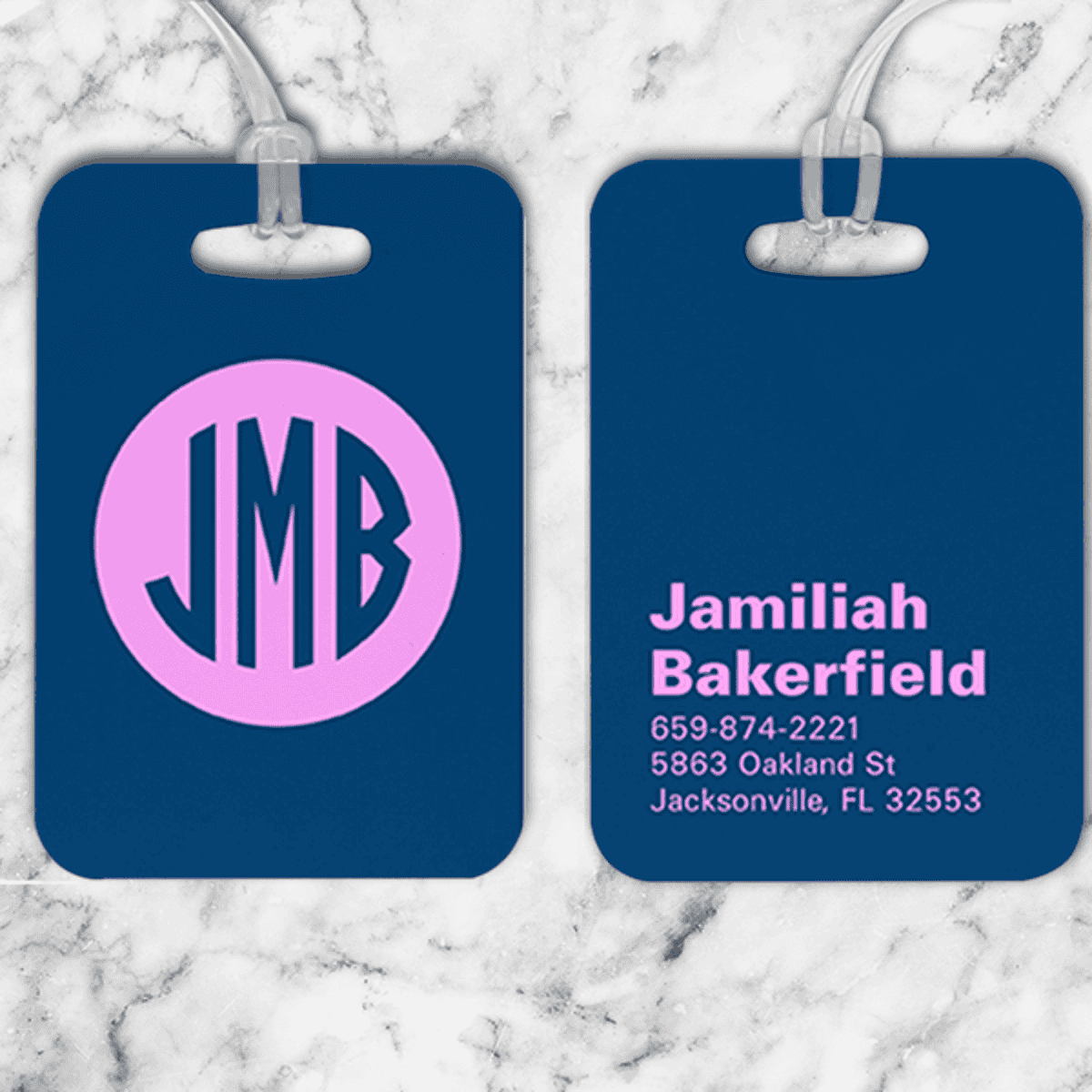 Traditional Monogram Lettering Luggage Tag