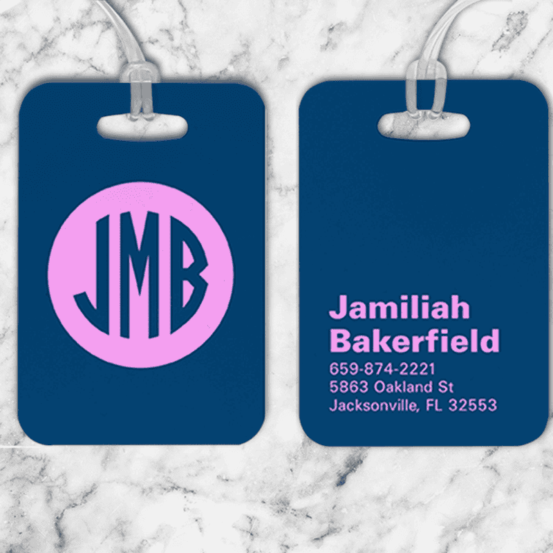 Traditional Monogram Lettering Luggage Tag