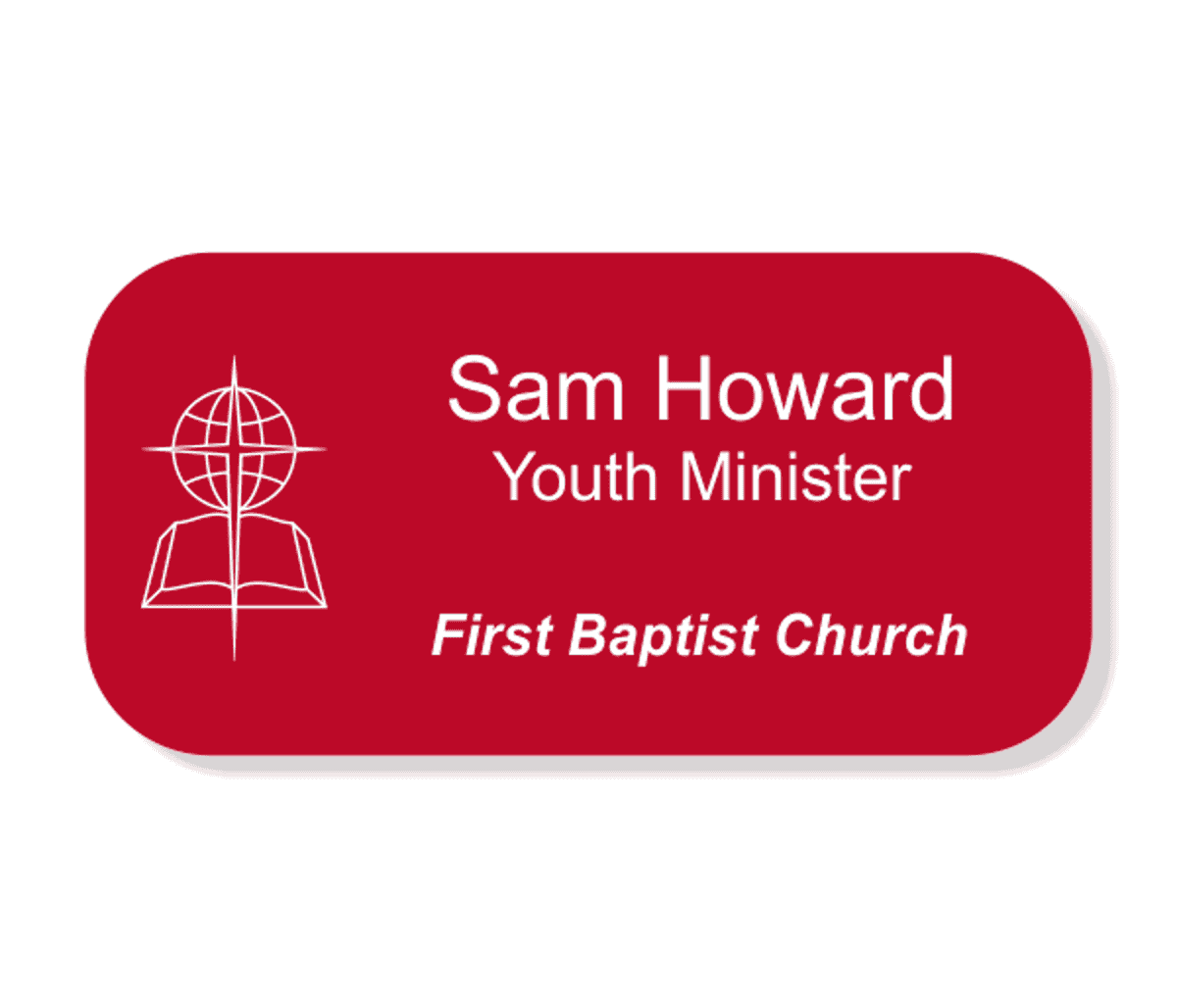 Baptist Engraved Name Tag - Large Rectangle