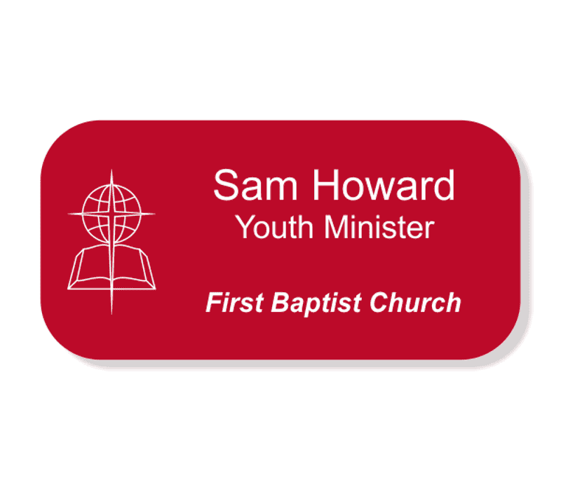 Baptist Engraved Name Tag - Large Rectangle