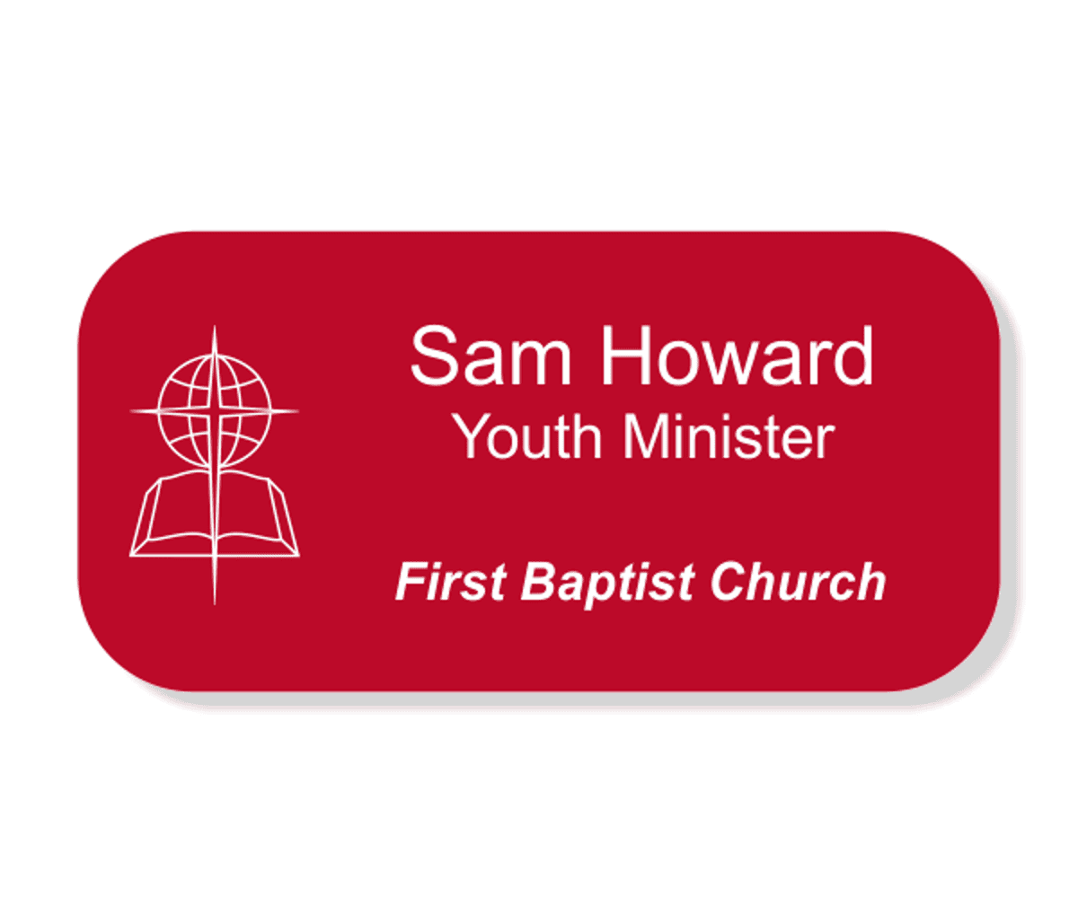 Baptist Engraved Name Tag - Large Rectangle