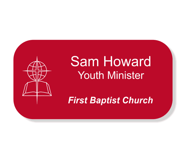 Baptist Engraved Large Rectangle Name Tag 