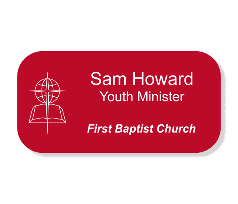 Baptist Engraved Name Tag - Large Rectangle