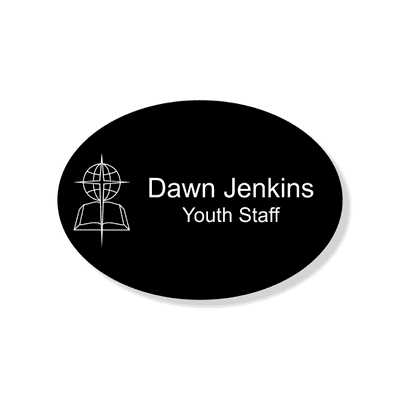 Baptist Engraved Name Tag - Oval